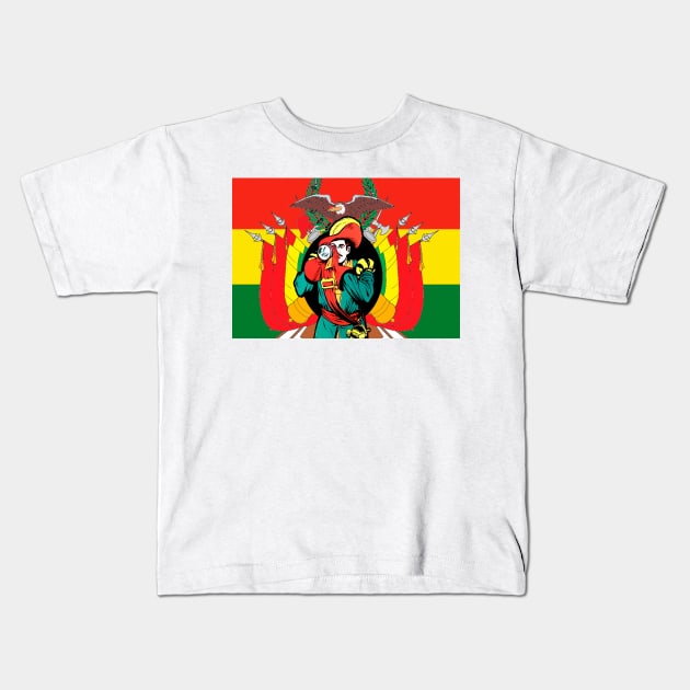 Bolivian flag corsair Kids T-Shirt by Marccelus